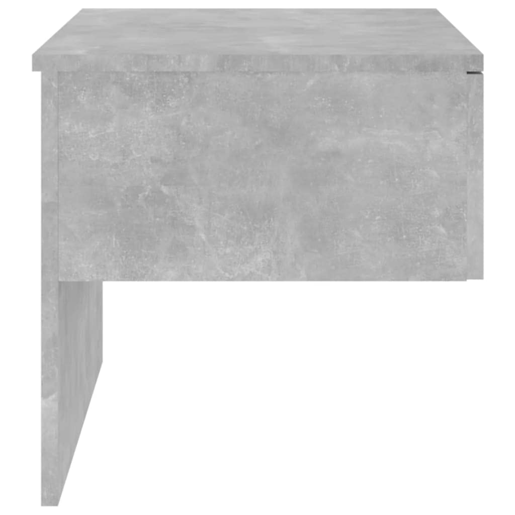 Comodino da parete grigio cemento in legno 60 x 40 x 40 cm, tavolino sospeso con vano portaoggetti, ripiano e cassetto, console moderna per camera da letto, cameretta dei bambini