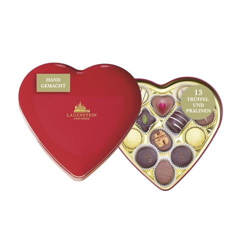 Lauenstein Confiserie - Lauensteiner Boîte en forme de cœur | 150 g de truffes et chocolats les plus fins | 1 pièce