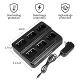 pxton walkie talkies for Adults Long Range with Upgraded Earpiece,radios walkie talkies Rechargeable Portable Two Way Radios with 6 Way Multi Gang Charger and Li-ion Battery (6 Pack)