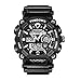 Produktbild PINDOWS Sportuhr FüR Herren Analog Digita, Led Hintergrundbeleuchtung Wasserdicht Elektronische Armbanduhr, Multifunction Analog Quarz Dual Display Chronograph,Schwarz