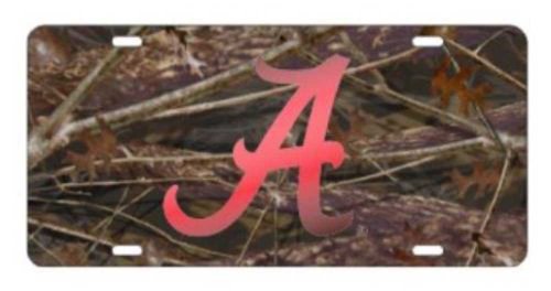 Craftique The University of Alabama A on Camo Laser Cut Inlaid Mirror Tag
