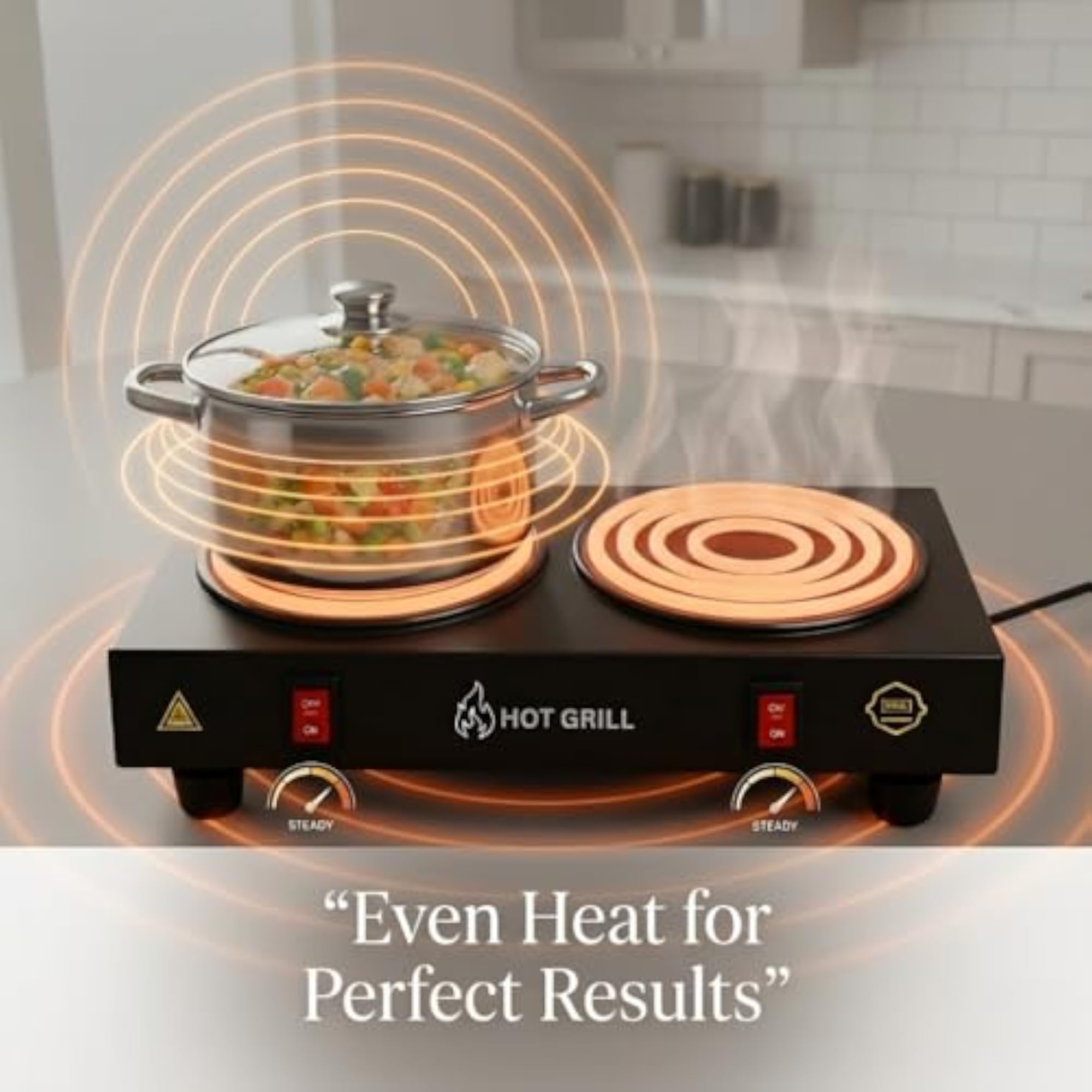 Hot Grill 2000W Electric Double Burner Hot Plate