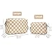 Narwey Checkered Makeup Bag Travel Cosmetic Bag Organizer Toiletry Bag Make Up Bags with Compartments for Women Girls (Large, Light Checkerboard)