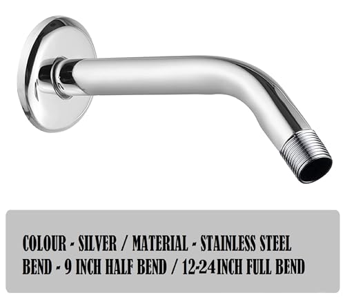 Image of JAGGER JAG203 Premium Grade Stainless Steel Square Shower Arm with Wall Flange (ROUND, 12 inch INCH)