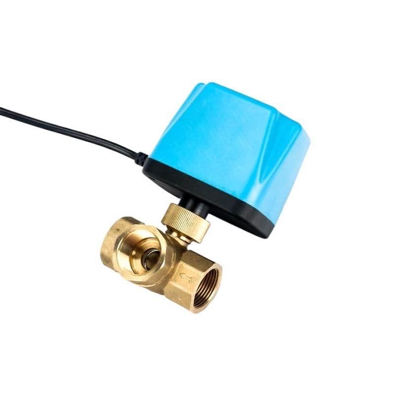 Válvula de bola motorizada de tres vías y 1/2" normalmente cerrada a 12V con 2 cables