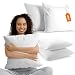 Cheer Collection Set of 2 Down Alternative White 26" x 26" Euro Square Pillows