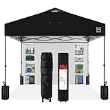 Best Choice Products 10x10ft Pop Up Canopy Tent with Sidewall, 1 Person 1 Minute Set Up, Carry Case, 4 Weight Bags - Black