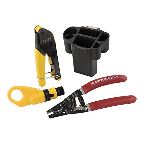 Klein Tools Vdv011-852 Coax Cable Installation Kit With Hip Pouch, Includes Cable Cutter-Radial Stripper-Compression Crimper #TOP14