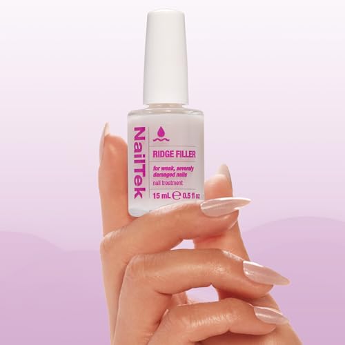 Nail Tek Ridge Filler Formula 4 – Clear Ridge Filler for Nails, Base Coat, Nail Strengthener Polish for Weak & Damaged Nails, 0.5 fl oz - Thumbnail 5