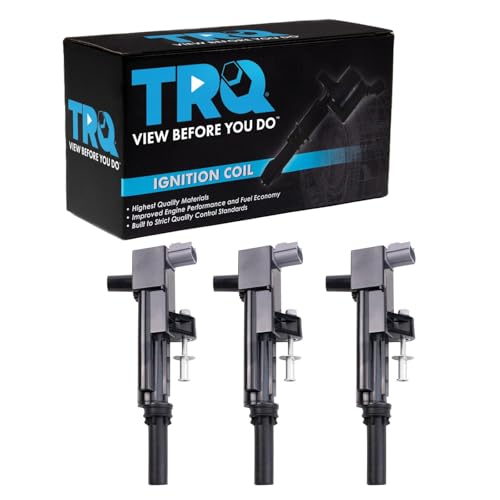 TRQ Ignition Coil Set 3 Piece Compatible with 09-10 Dodge Dakota Durango Ram 1500 Nitro 09-10 Jeep Commander Grand Cherokee Liberty 11-12 Ram 1500 09 Mitsubishi Raider