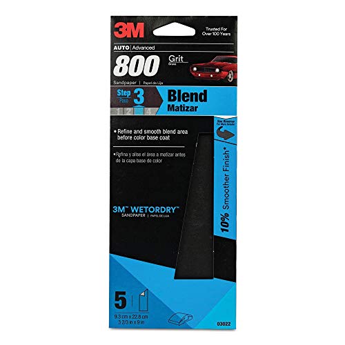 Image of 3M Wetordry Sandpaper, 03022, 800 Grit, 3 2 /3 in x 9 in, 5 Sheets Per Pack