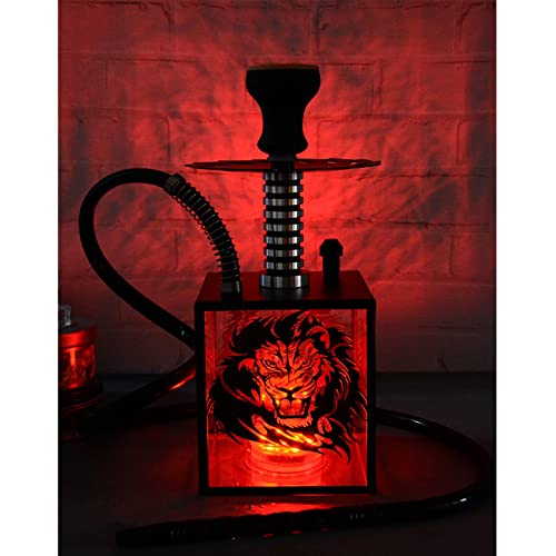 wzwyyds Cube Shisha Hookah Sets mit LED-Licht Micro Modernes Acryl Square Shisha Shisha Pfeifenset Shisha Shisha… – Bild 4