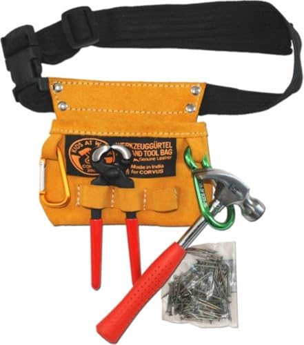 Ceinture outil enfants Corvus A600112 Kids At Work avec vrai contenu de bricolage