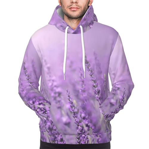 Pull en polyester pour homme avec sweat à capuche violet et poche - 3
