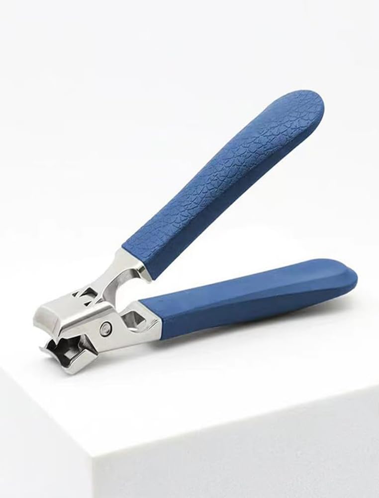 1pcs Nail Clippers Set Leather Handle for Thick and Hard Nails and Toenails - Labor-Saving Manicure Tool Blue