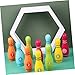 BESPORTBLE Nature Wood Bowling Toy Set Boys and Girls Outdoor Indoor Game 360° Polished Enhance Skills Safe for Toddlers