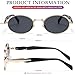 AIEYEZO Retro Oval Sunglasses for Women Men Trendy Fashion Round Sun Glasses Oval Metal Framed Shades (Gold/Grey)