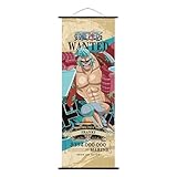 One Piece Anime Wall Scroll, Wanted Posters Collection, Decorative Art Print with Hanging Accessories, 27.5