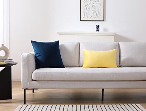 Mixhug Set Of 2 Cozy Velvet Square Decorative Throw Pillow Covers For Couch And Bed, Navy Blue, 18 X 18 Inches #TOP4