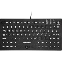Professional-Grade Mid-Size Rigid Silicone Washable Keyboard with Pointing-Device, Backlight and ON-Off Switch USB Black | KBWKRC89PB-BK