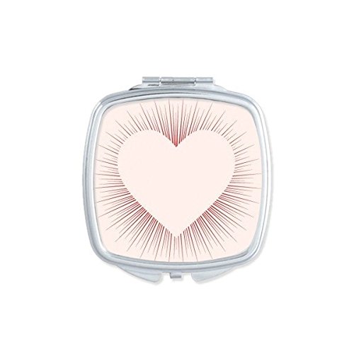 Miroir compact portable avec illustration rose rouge haute définition