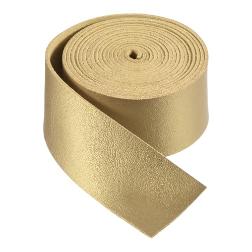 DMiotech Yellow Faux Leather Strap 1.2 Inch Wide 78 Inch Long Flat Leather Belt Strip 1.3mm Thick Single Sided Cord for Arts Craft DIY, Traction Ropes, Bag Straps