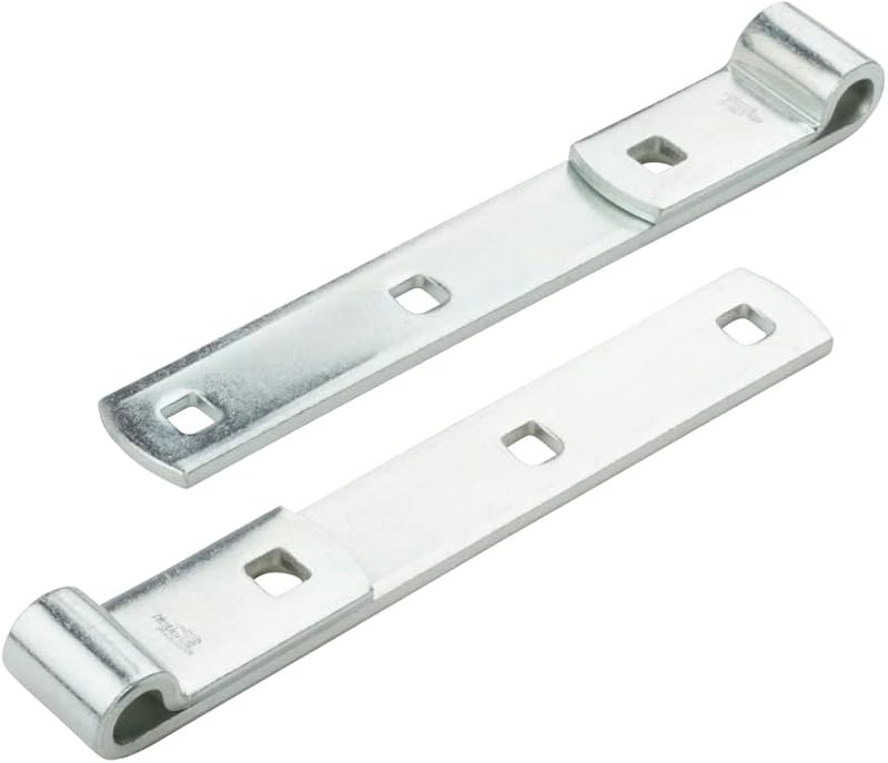 National Hardware - Bisagras de correa con ganchos de tornillo, 8", acero, paquete de 2, chapadas en zinc | Los ganchos de tornillo se introducen en postes para alineación ajustable en puertas, puertas de granero y cobertizos; interior o exterior