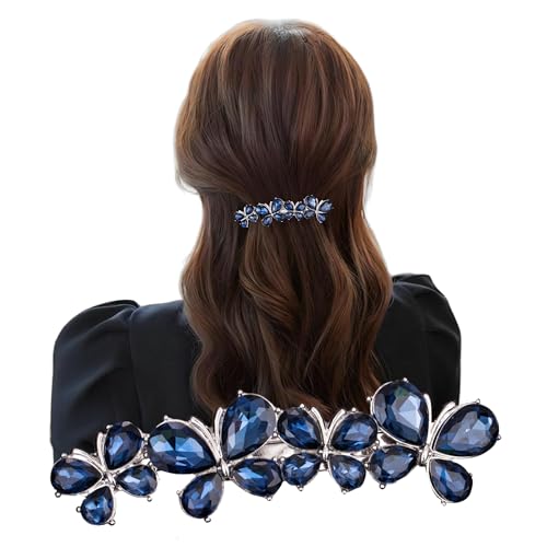 XIMEO Fancy Hair Clips for Women – Dark Blue Butterfly