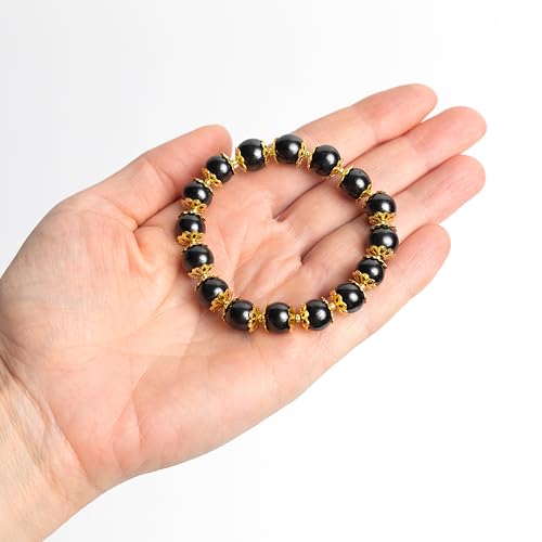 HITT Authentic Shungite Protection Bracelet – Natural Stone Bead Stretchy Bracelet for Men and Women – Karelian Shungite Jewelry from Russia2