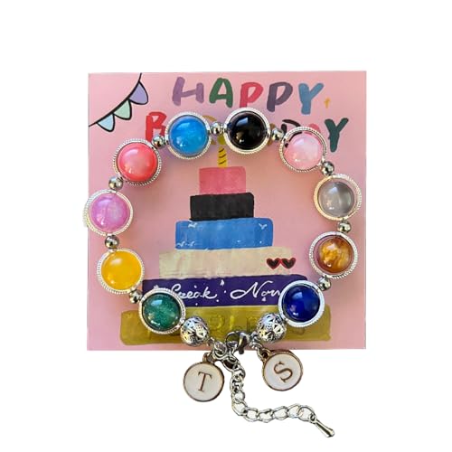 Taylor Bracelets Birthday Gifts,Taylor Jewelry for Music Lovers Friendship Bracelets and Birthday Card for Women, Wife, Daughter, Granddaughter, Bestie, Sister