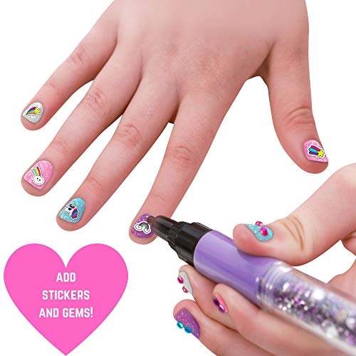 GirlZone: Unicorn Nail Art Kit, Nail Art Stickers, 3 Nail Salon Pens and Makeup Bag, Great Gifts for Girls - Thumbnail 4
