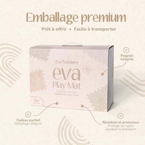 Tapis d'Éveil Bébé Antidérapant Co-Toddlery Facile à Nettoyer