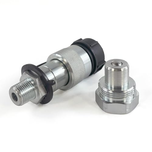 Image of 3 /8 inchNPT Thread 10,000 PSI High Pressure Hydraulic Quick Coupler Set Replaces Enerpac C-604w /Dust Caps