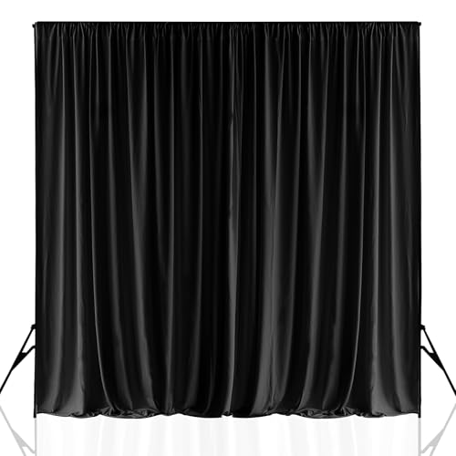 Rideau de fond sans plis 3x3m en polyester anti-reflet pour fête