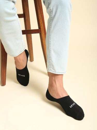 Image of Levi's Men's Cotton Stretch No Show Anti Slip Grip Socks (Pack of 3)