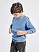 Haloumoning Boys Casual Pullover Sweaters Kids Chunky Crewneck Waffle Knit Jumper Tops 4-14 Years Blue