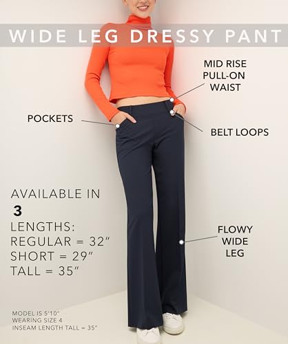 Rekucci Women's 29"/32"/35" Smart Stretch Desk to Dinner Wide Leg Pull-On Pant4