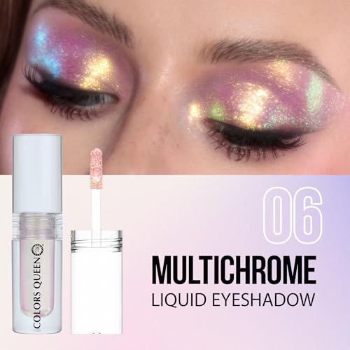 Image of Colors Queen Multichrome Liquid Eyeshadow | Long Wearing & Highly Pigmented Eyeshadow with Metallic Finish | Transfer Proof & Smudge Proof Liquid Eye Shadow for Eye Makeup (06 - Frosted Petal)