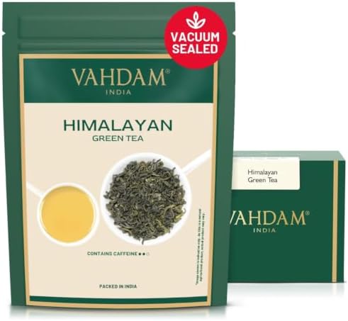 VAHDAM Grüner Tee Himalaya Lose | 100g, Mild & Vollmundig | Loser grüner Tee aus dem Himalaya, heiß oder als Eistee aufbrühen, aus indischen Teegärten