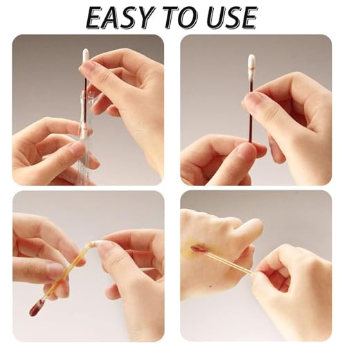 Image of UCRAVO 50 Pcs Cotton Iodine Swabs Individually Wrapped Disposable Swab sticks Medical Sanitary Fiber Effective Cleaning and Disinfection with Soft and Gentle Touch First Aid Swabs Iodine Wound Cleaner