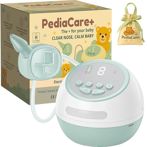 Pediacare+ Aspirador Nasal Eléctrico Bebé Silencioso – Saca Mocos Bebé Recargable, Higiénico con Función de Esterilización, Aspirador Nasal Recién Nacidos y Niños