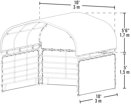 ShelterLogic 10\' x 10\' Enclosure Kit for Outdoor Corral Shelter Cover (Corral Frame and Panels, Top Cover NOT Included) Green - Thumbnail 7