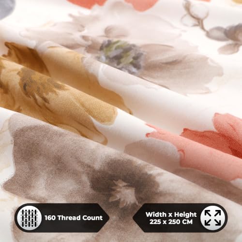 Image of Dew Bedsheet for Double Bed | 160 TC Soft Bed Sheet with 2 Pillow Covers | King Size Bedsheet 250 x 225 cm | Lightweight, Wrinkle Resistant & Easy Care Bedding | White & Grey