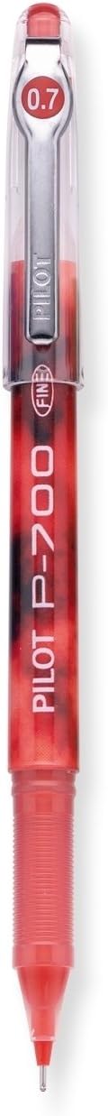 PILOT Precise P-700 Gel Ink Rolling Ball Stick Pens, Marbled Barrel, Fine Point, Red Ink, 12-Pack (38612)