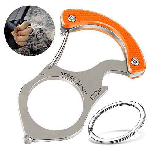Multi-Tool Key Chain,Carabiner Clip,Emergency Escape Car Window Breaker and Bottle Opener, Car Keychain for Men and Women