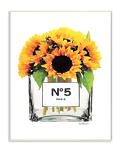The Stupell Home Décor Collection Perfume Bottle Vase with Yellow Sunflowers Wall Plaque Art, Multi-Color
