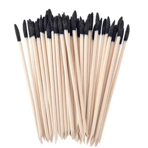 25 Pack Black Head Sanding Sticks Tight Spaces Matchsticks Slanted Twigs Tools Fine Detailing for Plastic Models Wood Hobby