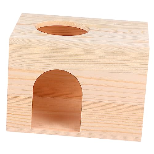 Toddmomy Cabaña De Troncos Moderna Comedero De Madera para Mascotas Seguro y Cómodo