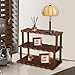 KiBcsLic Desktop Storage Rack Makeup Organizer Wooden Office Desk Shelves for Living Room, Brown