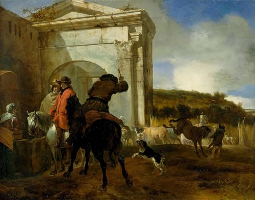 Affiche Toile Impression d'affiches Jan Baptist Weenix Paysage Italien 60x90